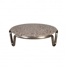 Круглый журнальный стол на основании из нержавеющей стали со столешнице из МДФ и шпона 58DB-23401